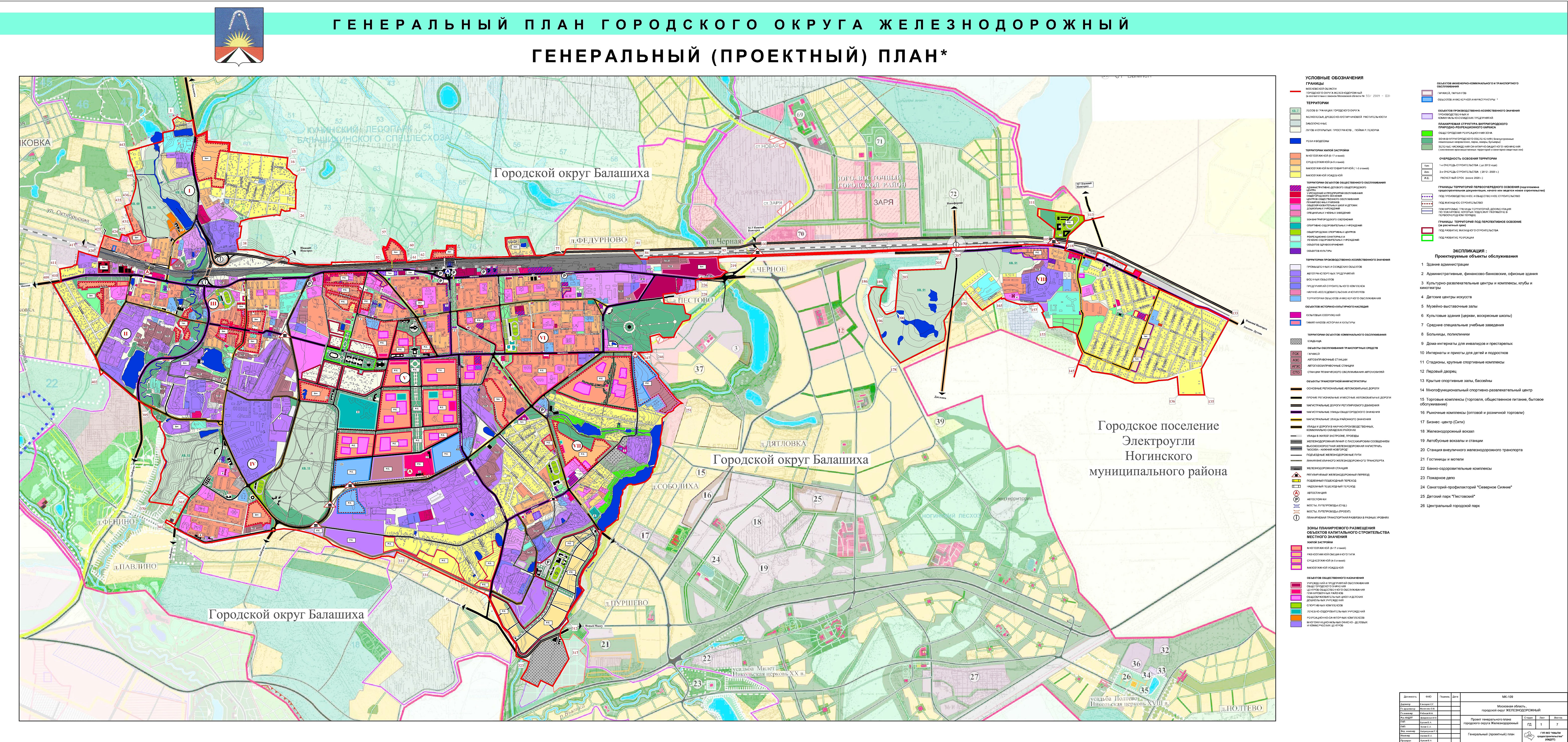 План застройки города Железнодорожный Московской области